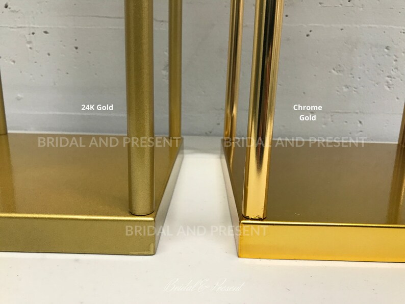 Heavy Duty Harlow Gold Metal Flower Stand – Geometric Tall Centerpiece ...