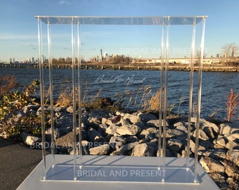 New! Acrylic Long High Rectangular Tall Centerpiece/Geometric Flower Stand Column/Vase