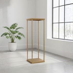 Heavy Duty Harlow Gold Metal Flower Stand – Geometric Tall Centerpiece Risers for Weddings, Parties, and Events