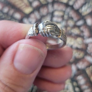 Hidden love stacked finger ring