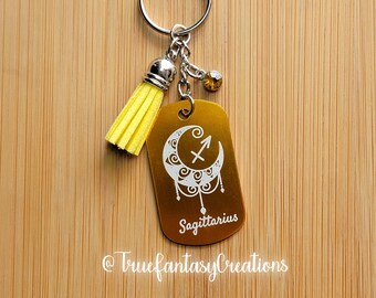 Sagittarius Keychain, Zodiac Keychain