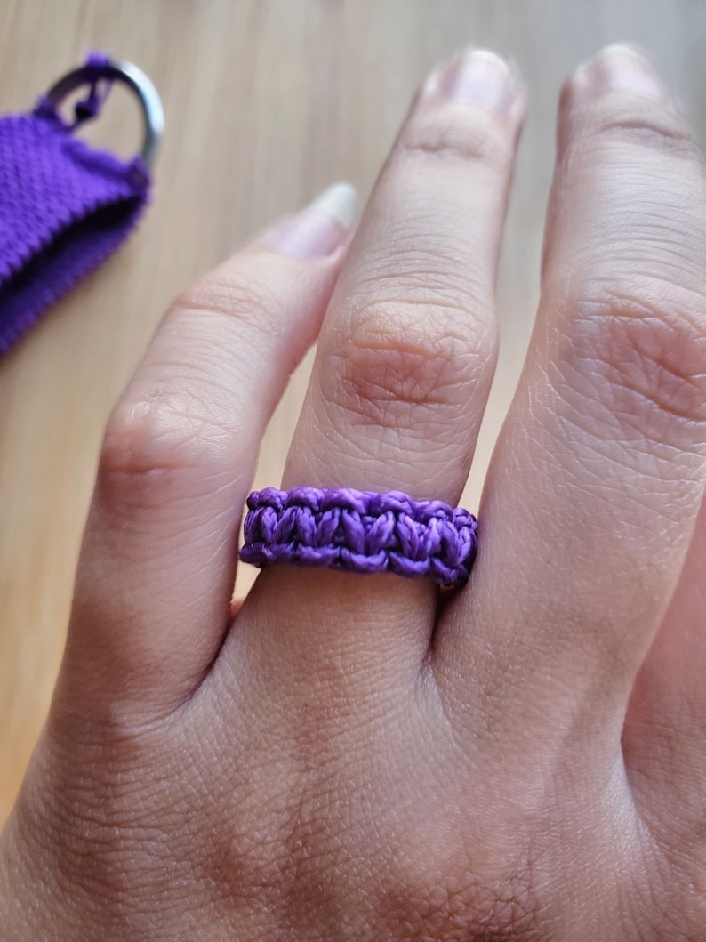 Paracord Ring, Cobra Weave Micro-cord Ring image 1