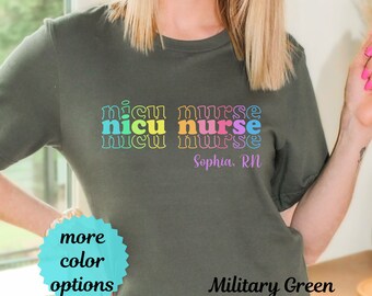 Custom Retro Pastel Nicu Nurse Shirt, Nicu Nurse Shirt, Nicu Nurse Tshirt, Nurse Appreciation Shirt, Neonatal ICU Nurse Shirt, Nicu RN Shirt
