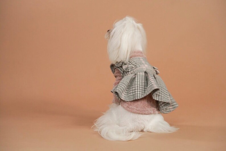 Grey and Pink Plaid Dress Summer Spring Luxury Dog Clothes Etsy