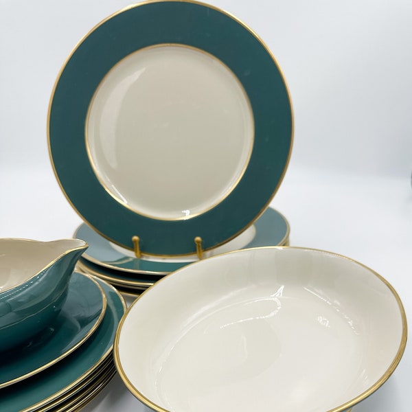 Vintage Flintridge China Teal Green