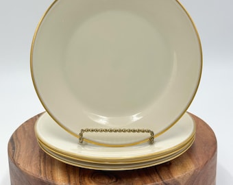 Vintage Lenox Porcelain Monroe Black and Gold Trim Salad Plate