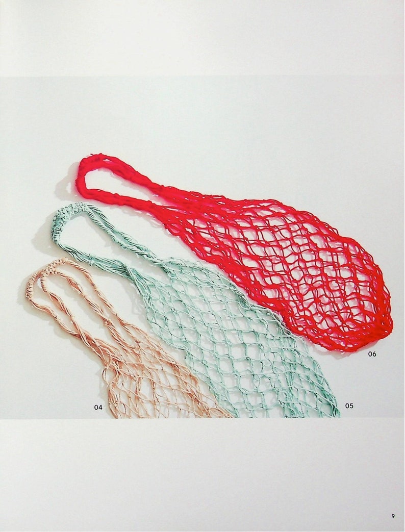 cro416 japanese crochet ebook, crochet summer bags, net bags, basket, japanese crochet patterns, instant download or receive via email image 5