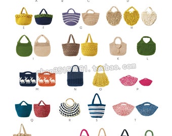 cro280 - japanese crochet ebook, simple crochet bag patterns, instant download or receive via email