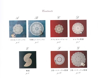 Cro316 - japanese crochet ebook, Elegance Crochet Lace Doily A To Z, motif crochet, instant download or receive via email