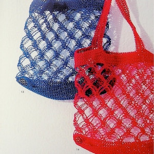 cro416 japanese crochet ebook, crochet summer bags, net bags, basket, japanese crochet patterns, instant download or receive via email image 7