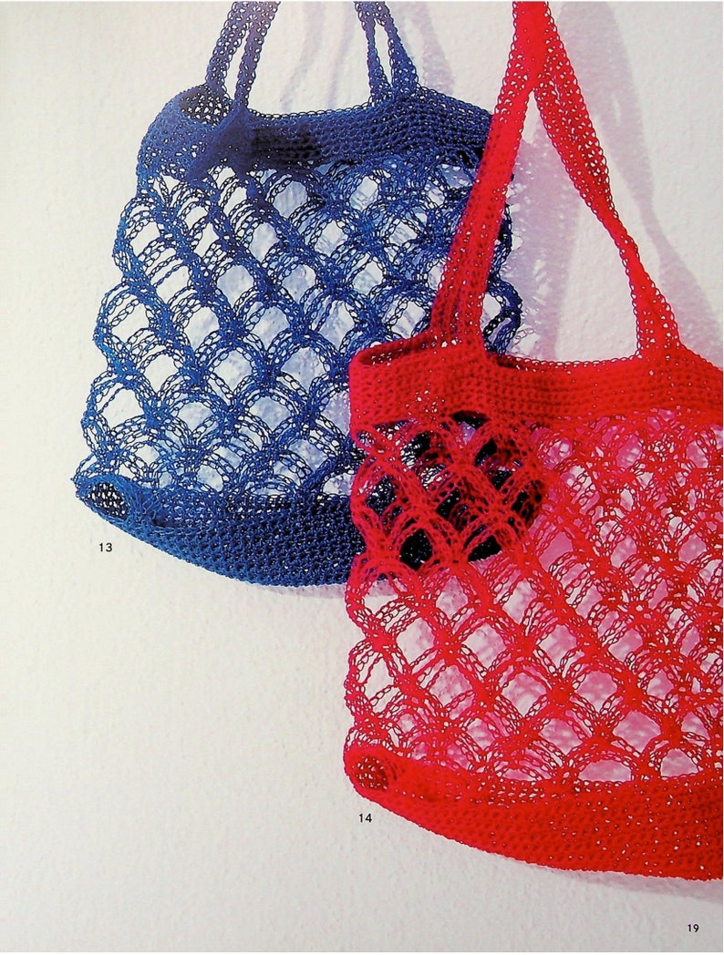 cro416 japanese crochet ebook, crochet summer bags, net bags, basket, japanese crochet patterns, instant download or receive via email image 7