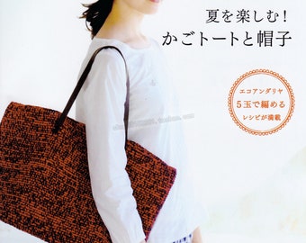 Cro138 - Summer Easy Knitting Basket Tote Bag & Hat Japanese Craft Book