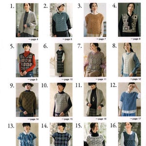 japanese knitting ebook, kni310 knit patterns for sweaters, tanks, hats, beanie for autumn and winter, receive via email