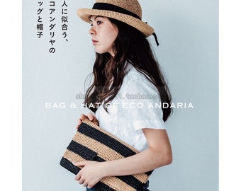 Cro203-szydełkowa torba i kapelusz Eco Andaria Japanese Craft Book, japoński szydełkowy ebook, Instant Download, PDF