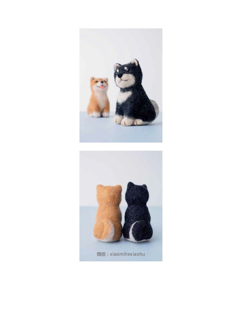 nf14 english needle felting ebook, needle felt cute animals, cats, dog, patterns written in english, instant download or receive via email image 2