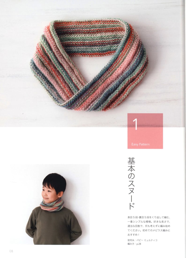 kni12 japanese knitting ebook, knit neck warmer, collar, round knitting technique, instant download or receive via email image 1