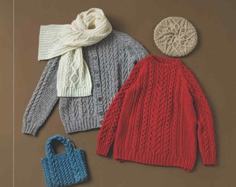 kni195 - japanese knit ebook, knit patterns, diagrams daily wear, clothes, sweaters, tanks, jackets, scarfs, hats, bags, receive via email