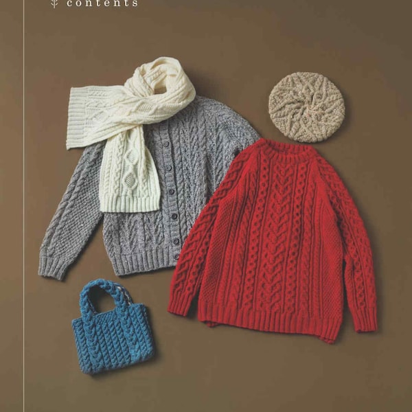 kni195 - japanese knit ebook, knit patterns, diagrams daily wear, clothes, sweaters, tanks, jackets, scarfs, hats, bags, receive via email