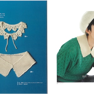 cro462 japanese crochet ebook, crochet lace collars, crochet collars patterns, instant download or receive via email image 7