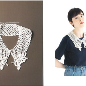 cro462 japanese crochet ebook, crochet lace collars, crochet collars patterns, instant download or receive via email image 5