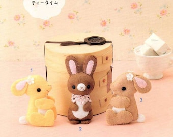 F01 - japanese felt ebook, sew felt animals, make simple and cute animals  from felt, instant download or receive via email