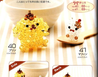 japanese beading ebook, b16 bead  patterns for animal keychains, bead amigurumi, bead cartoon characters, receive via email