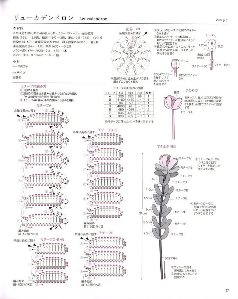 livre électronique sur le crochet japonais, cro602 modèles de fleurs au crochet, motifs fleurs au crochet, décorations, reçu par email image 7