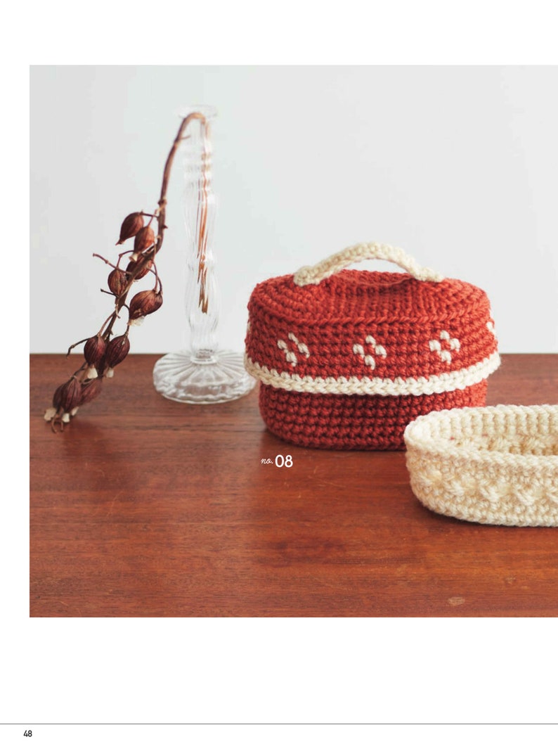 japanese crochet ebook, cro575 crochet patterns for scarfs, bags, coasters, boxes, baskets, accessories, receive via email image 3