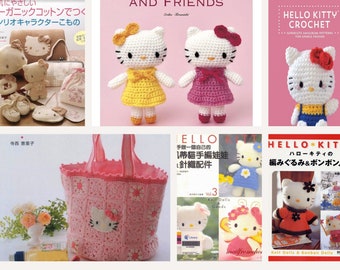 set of 6 amigurumi kitty crochet and accessories crochet ebooks, instant download, pdf