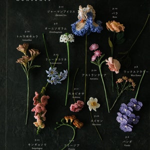 japanese crochet ebook, cro602 crochet patterns for flowers, crochet motif flowers, decorations, receive via email