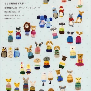 Japanese knit ebook, kni331 knit 100 animal dolls in Japanese, kni amigurumi, kni animall dolls diagram, receive via email