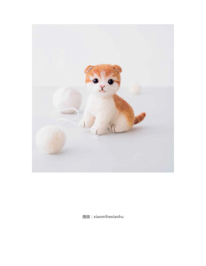 nf14 english needle felting ebook, needle felt cute animals, cats, dog, patterns written in english, instant download or receive via email image 7