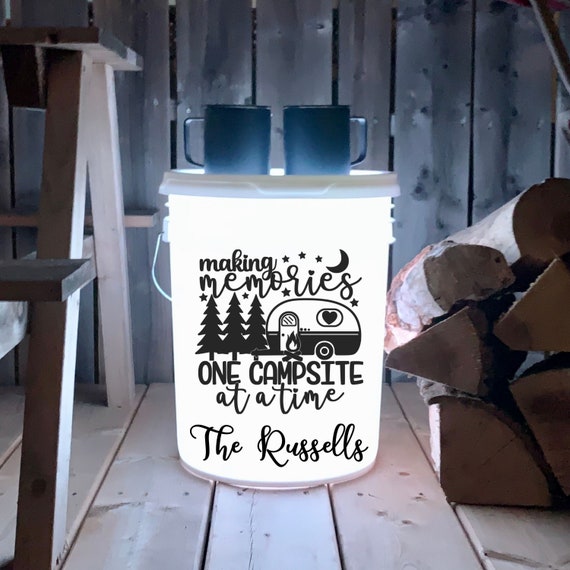 Camp Bucket Decal Making Memories Personalized Camping Bucket Etsy