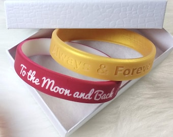 Personalized Silicone Bracelets for Mom - Silicone Wristbands for Mothers - Meaningful Mother&#39;s Day Gifts - Custom Jewelry for Mom & Grandma