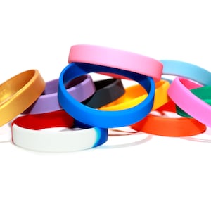 Custom Classic Silicone Wristbands - Personalized Rubber Bracelets - Motivation, Events, Gifts, Support, Fundraisers, Awareness, and Causes