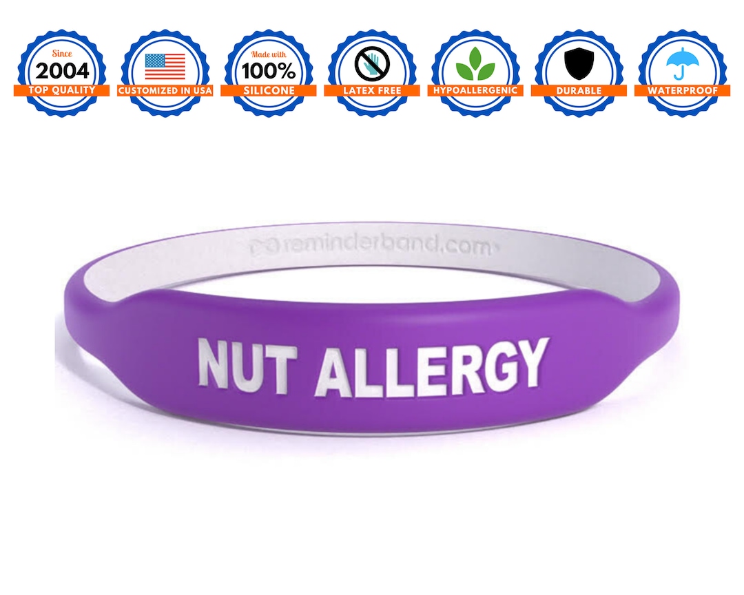 Medical Alert Allergy Bracelet 100% Silicone Allergy Wristband ...