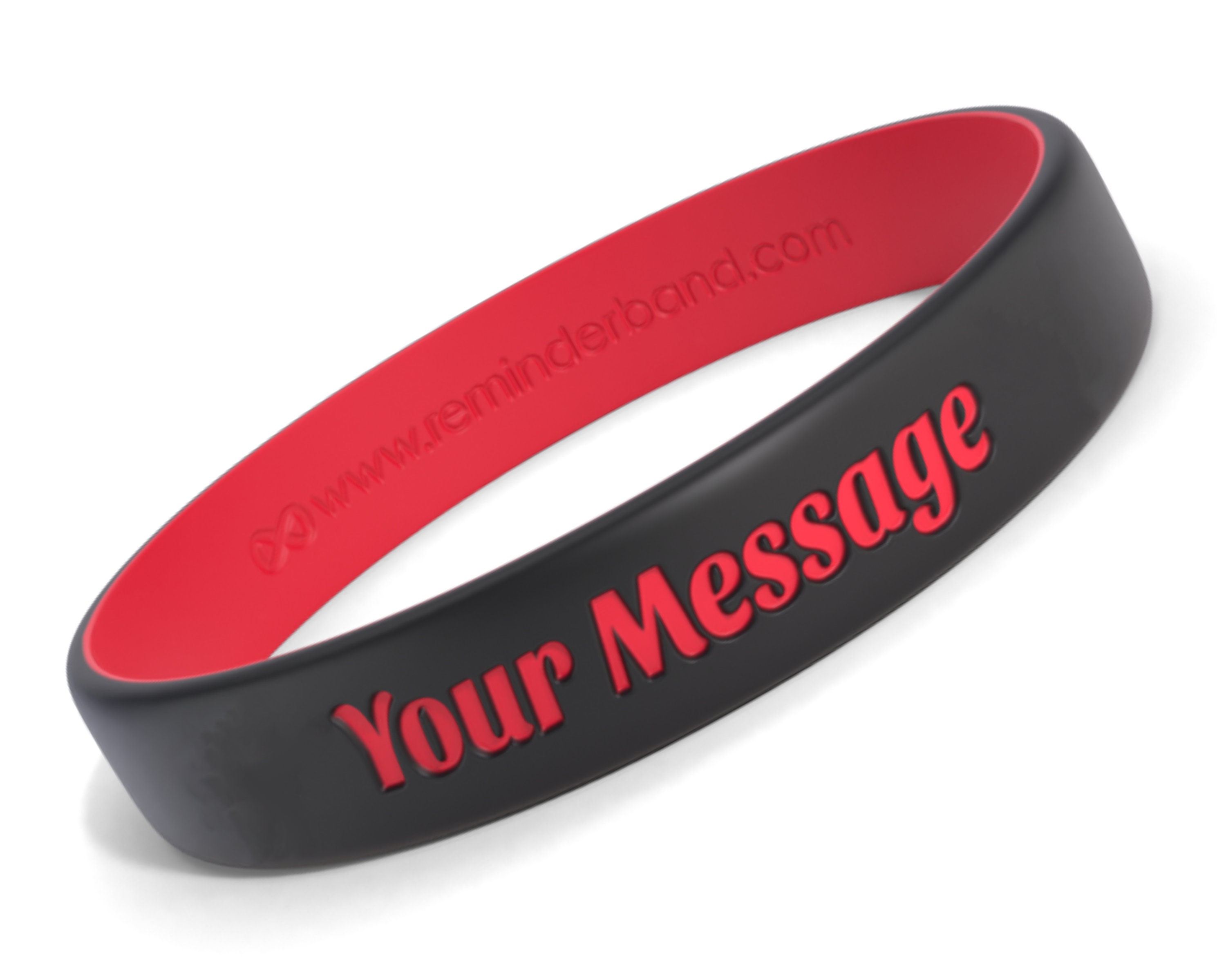 Red Silicone Wristband Rubber Bracelet Elastic Blank Bangle by Handband