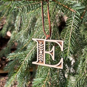 Wooden Letter Monogram Ornament