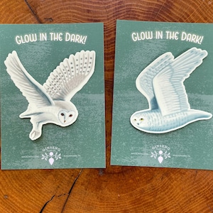 Glow-in-the-Dark-stickers uil | Stickers kerkuil en sneeuwuil
