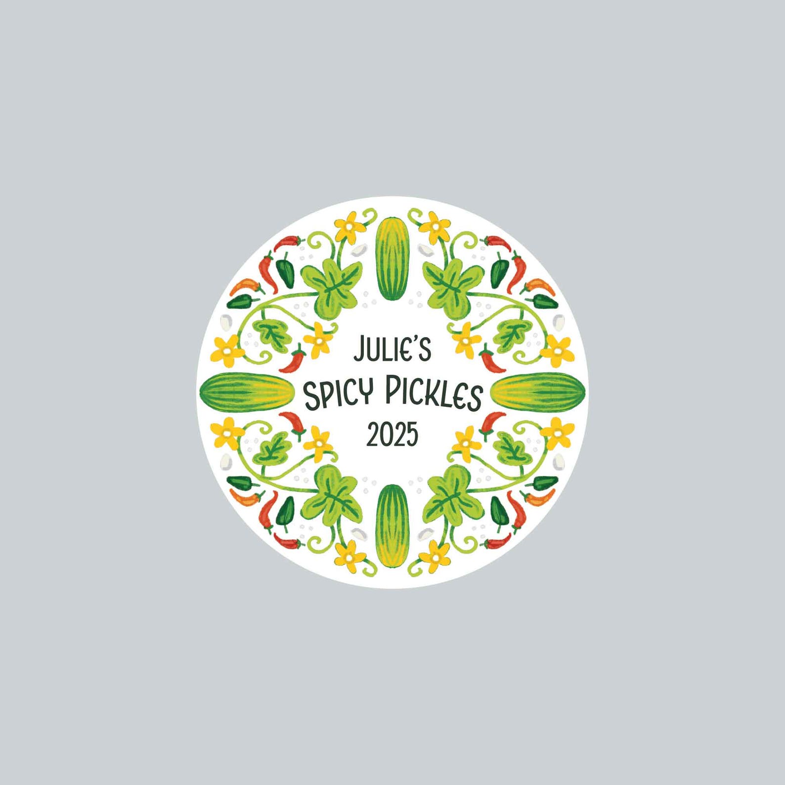 Custom Pickle Labels Custom Pickle Canning Labels - Sheet of 12 Stickers - Etsy