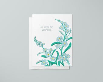 Tarjeta de condolencias por nomeolvides