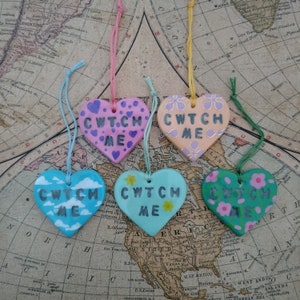 Cwtch Me || Handmade Hanging Clay Decorations