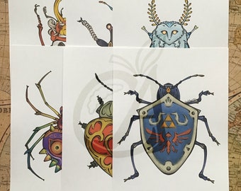 LOZ inspired bugs || A5 Prints