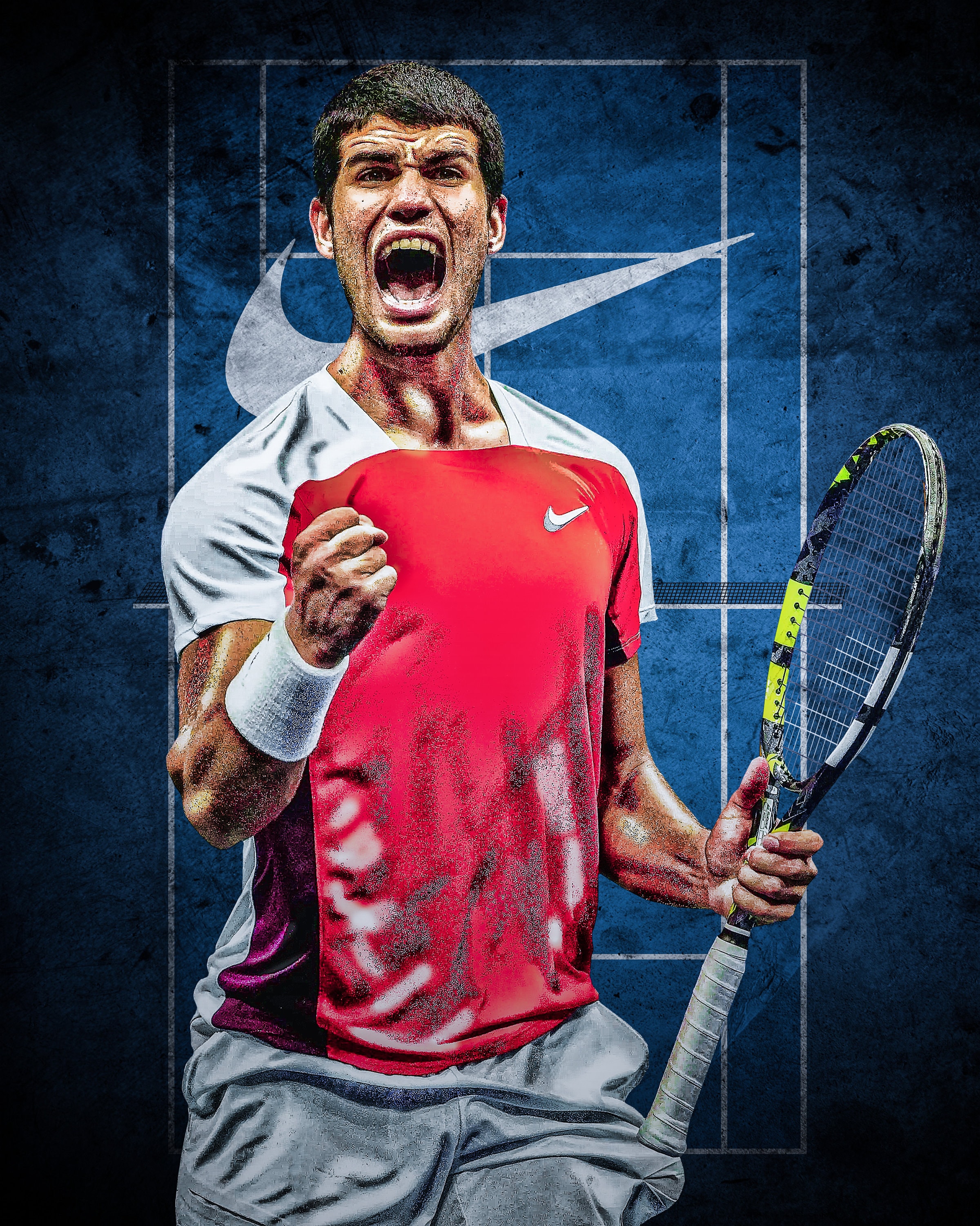 Carlos Alcaraz Tennis Poster Clay Court Australian Open Roland Garros