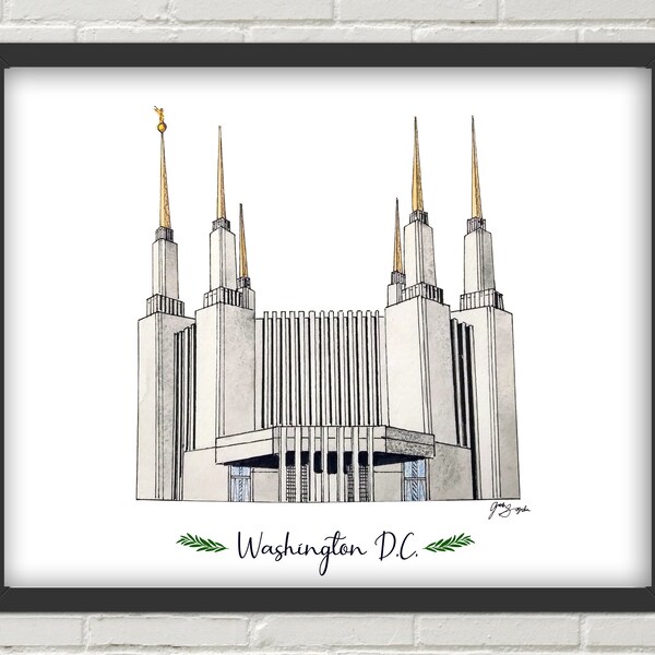 Dc Temple Watercolor - Etsy