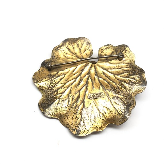 Vintage 1940s Frog on a Lily Pad Brooch Joseff of… - image 3