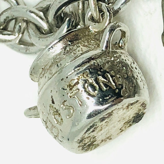 Vintage Sterling Charm Bracelet with 8 Large 3D C… - image 3
