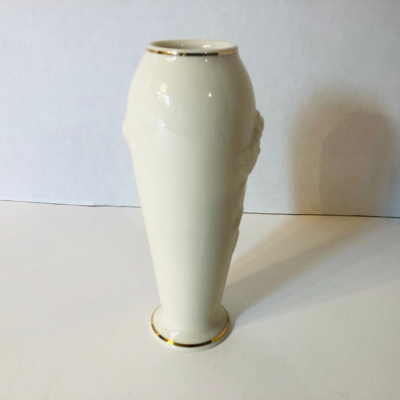 Vintage 80s Lenox Rose Bud Vase Lenox 24K Gold Trim Ivory Etsy