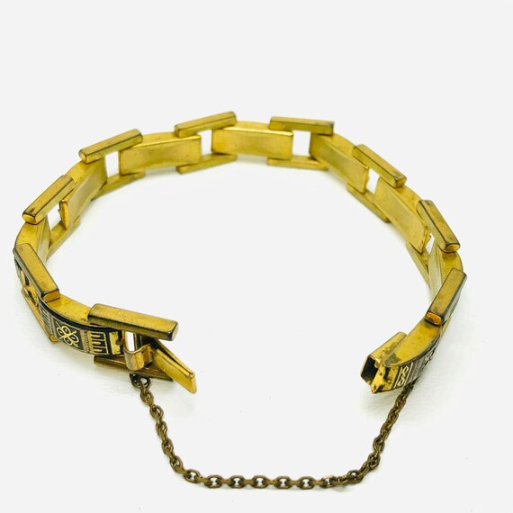 Vintage Toledo Damascene 10k Gold Filled Link Bra… - image 3