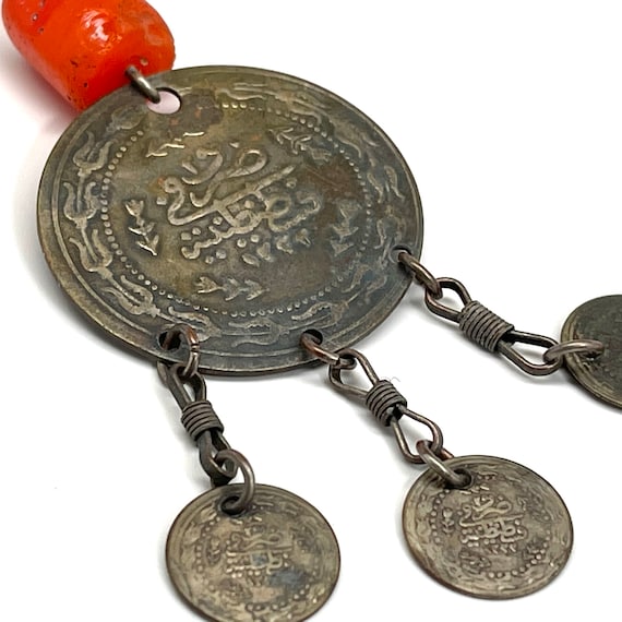 Vintage Ottoman Turkish Brass / Silver Coin Neckl… - image 6